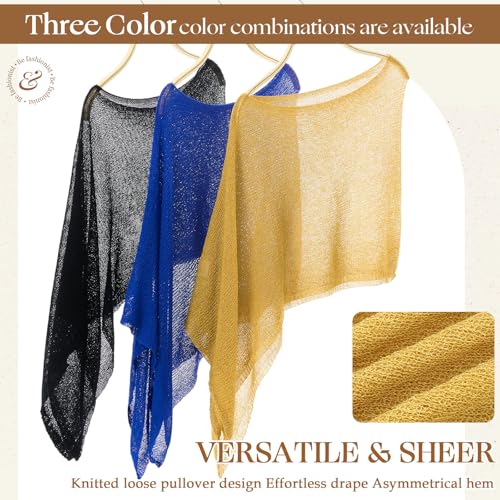 Image of Women Sheer Poncho Shrug Summer Sheer Blouse Top Lightweight Poncho Bolero for Evening Dress