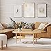 Nathan James Sonia Coffee Table with Storage Shelf, Light Wood/Rattan