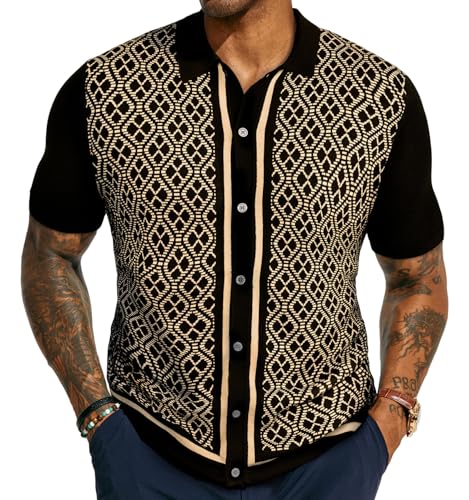 Polo homme style années 70 tricot rétro finitions haut de gamme