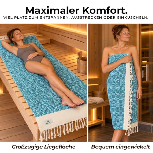 pamuq® Strandtuch XXL – Hamamtuch, Saunatuch, Badetuch & Duschtuch aus Baumwolle, handgemacht, leicht, saugstark, schnelltrocknend… – Ansicht 5