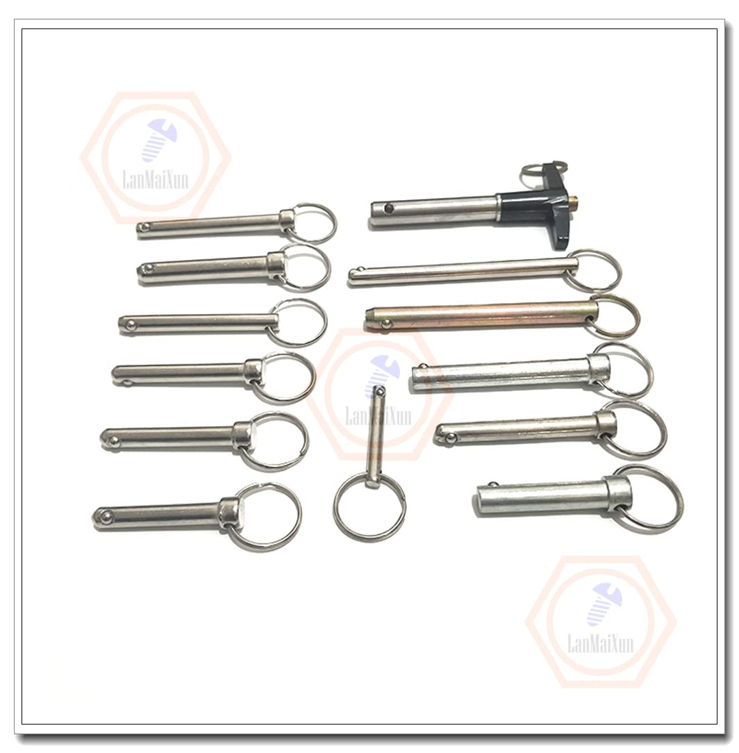 3 Stück φ10mm×120mm 304 Edelstahl Ball Locking Bolzen Folding Pin Sicherheitsbolzen Edelstahl Folding Bolzen Ring Bolzen Folding Pin mit Ring