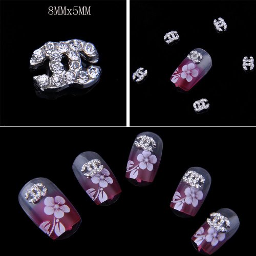 Vip Beauty Shop Wholesale 50pcs 3d Alloy Rhinestone Nail Art Glitter Bow Tie DIY Decoration (F)