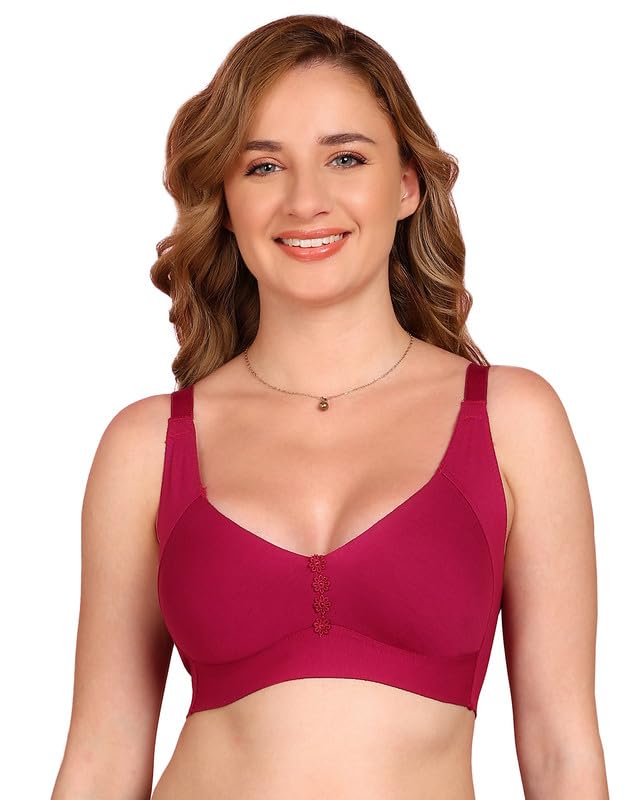 Image of Tweens Cotton Non-Padded M-Frame Minimiser Bonded Bra for Women | Full Coverage | Wire-Free | Non-Padded Cups with Hidden Concealer | Breathable Cotton | Elastic-Free No Marks | Pack of 1