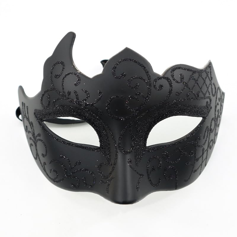Hxezoc Masque Vénitien Mascarade Noir Masque Halloween femme pour Homme pour Cosplay Carnaval Fête à Thème