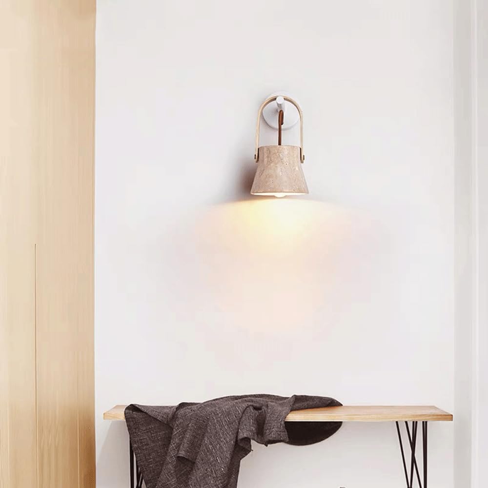 Aplique de Pared Moderno Estilo Cueva de Piedra nórdica, luminaria Retro artística para Dormitorio y Sala de Estar.