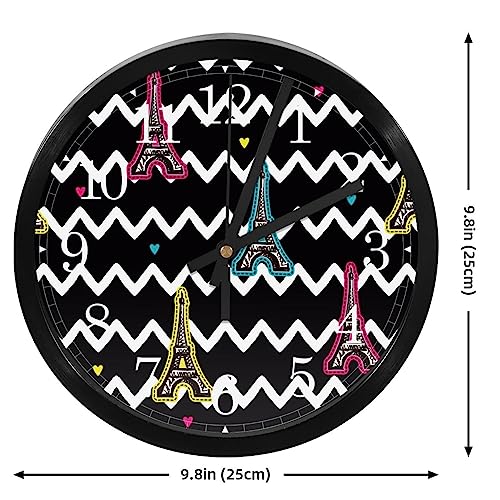 Horloge murale pour maison et cuisine au style Tour Eiffel zigzag moderne - 5