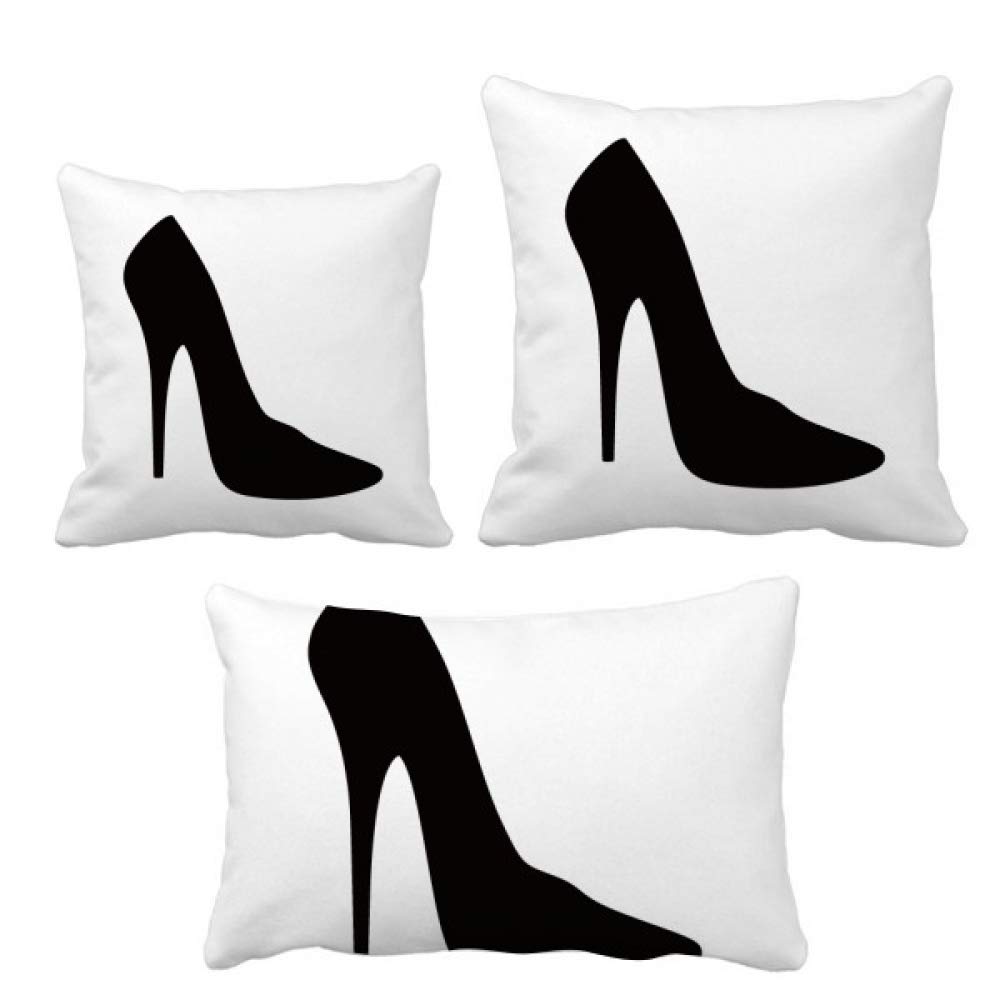 Housse de coussin à talons hauts noirs textile premium finition invisible luxe