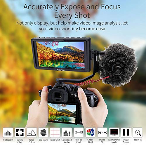 Feelworld F5 5 Inch Dslr On Camera Field Monitor Small Full Hd 1920X1080 Ips Video Peaking Focus Assist With 4K Hdmi 8.4V Dc Input Output Include Tilt Arm #TOP6