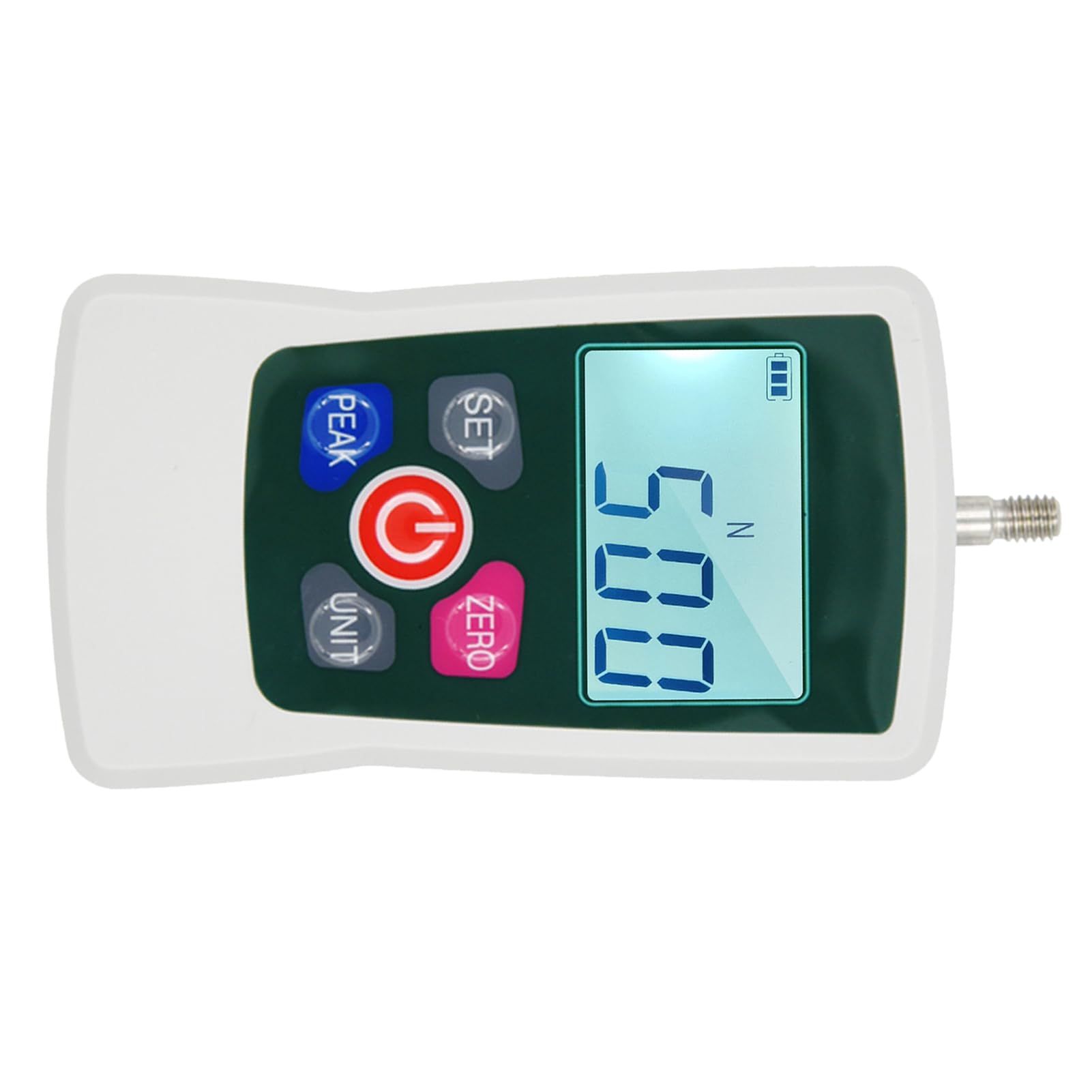 Tragbare Digitale Kraft, Push -Pull -Messgerät 500N Back -Time -Bildschirm Echtzeit Peak First Peak N Kg Lb Oz Grau Grün, mit Einheitsumschaltung, Automatischer Herunterfahren