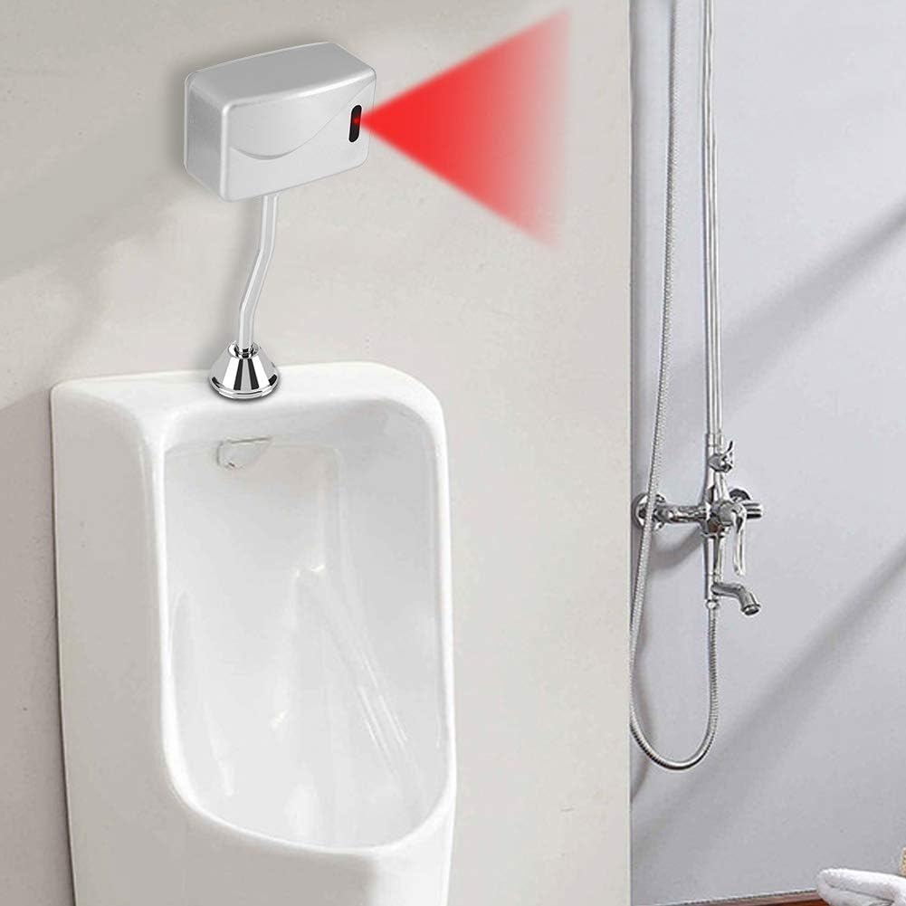 Hong Automatic Infrared Urinal Flush Valve, 2 Stage Flush, Brass + Plastic, Touchless, Battery Powered