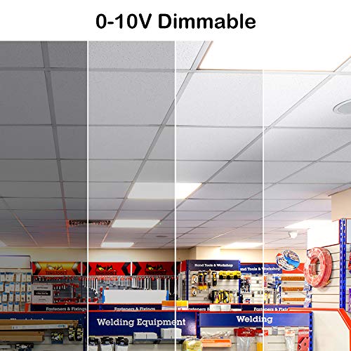 WEIZE (12 Pack 2x4 FT LED Flat Panel Troffer Light, 30/40/50W 5000K Back-Lit Drop Ceiling Light, 0-10V Dimmable, 5500lm Lay in Fixture for Office, 3-Lamp F32T8 Fixture Replacement