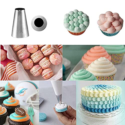 Meao 4 Pieces Large Piping Tips Set - Stainless Steel Piping Nozzles Kit For Pastry Cupcakes Cakes Cookies Decorating #4 #TOP4