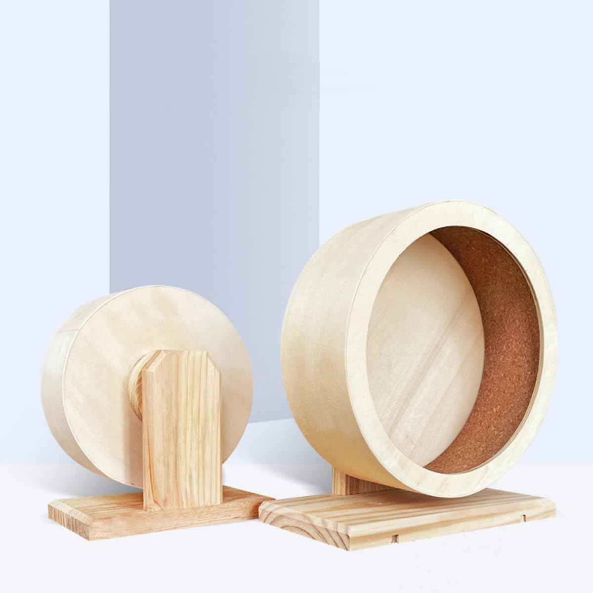 DOITOOL Silent Hamster Exercise Wheel Wooden Bite-Resistant Medium Size Running Wheel for Small Animals Hedgehogs Pet Accessory