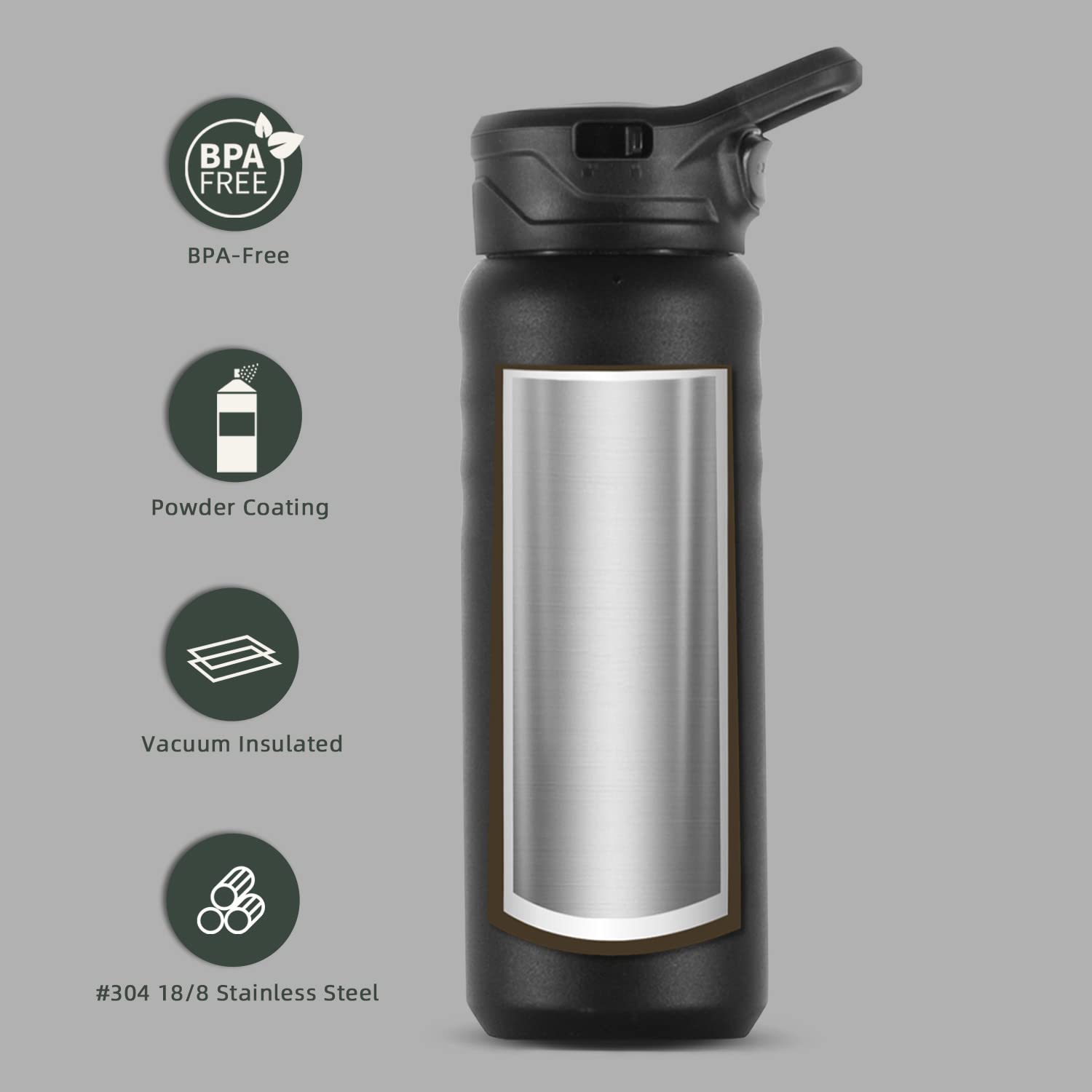 IDEUS Vacuum Insulated Water Bottle 710ml/24oz, Leak-Proof Stainless Steel Water Bottle, Double Wall Flask - Image 3