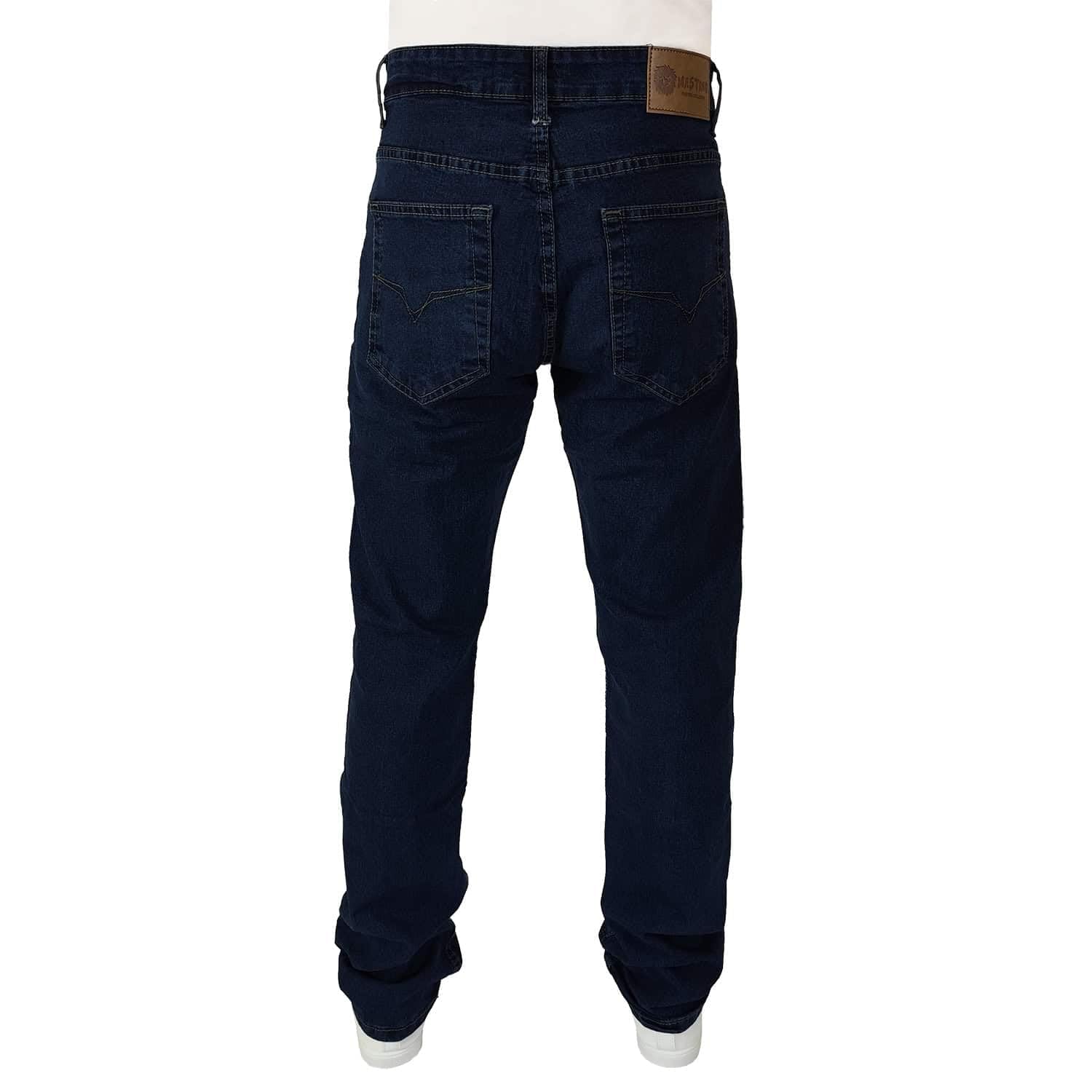 Mastino Jeans Homme 5 Poches Denim Pantalon Coupe Regular Jambe Droite Stretch Taille Haute