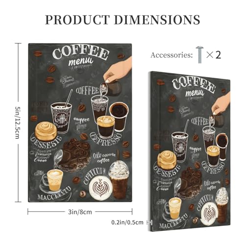Decorative Light Switch Cover Plate Retro Coffee Cup Bean 1 Gang No Device Single Blank Outlet Covers Wall Plate Cover Switchplate Electrical Faceplate for Coffee Bar Decor
