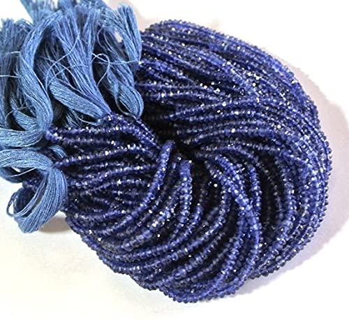 Iolite micro faceted rondelle beads 3mm pour création de bijoux DIY 10 brins