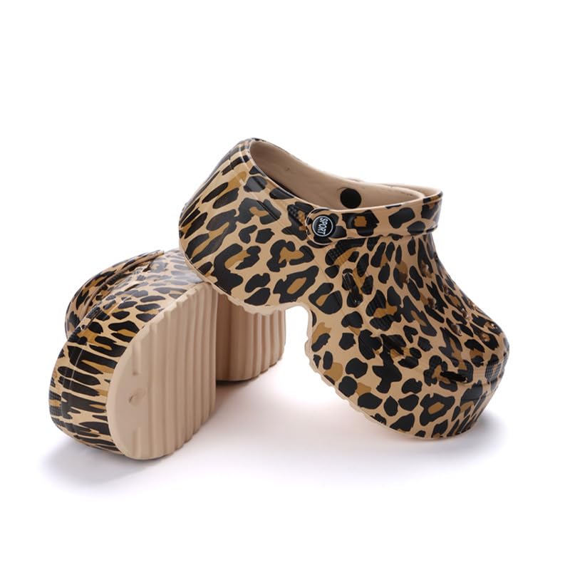 Women's 3.5" Platform Clogs | Animal Print Chunky Sandals with Cloud-Like Cushioning (Sizes 35-40, 2025 Summer Collection)3