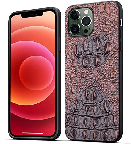 Coque iPhone 12 Pro cuir crocodile marron, l'accessoire idéal pour le bureau