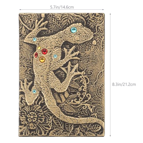 Cuaderno de cuero 3D relieve dorado POPETPOP con páginas gruesas para oficina 2