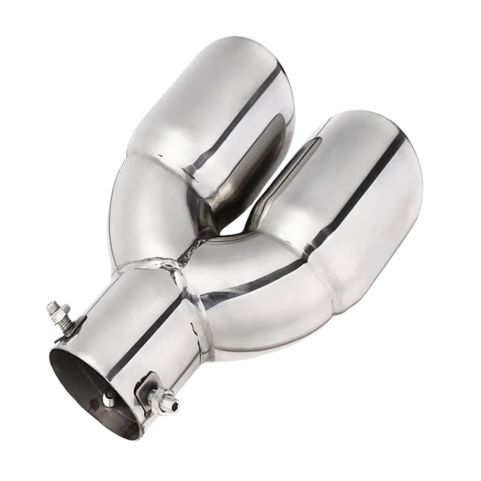 NiSza Coche Cola de Escape Silenciador Cromado Inoxidable Salida 63mm Punta Tubo Escape embellecedor Extremo Revestimiento Garganta Trasera modificada Herramientas Plateadas