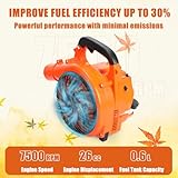26cc Petrol Leaf Blower, Hand Held Garden Blower, Snow Blower for Patio Cleaning, Lawn Care, Leaves Garden, Grass, Dust, 250km/h, Lightweight & Ergonomic Design (Orange) - Image 6