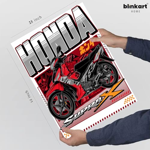 Image of BLINKART Honda Supra X 125Car Posters Sticker Gift Items for Boys Room Wall Decor || Comes with Double-Sided Tape|| Decoration Bedroom Living Room Office Studio Decor | 12x18 In (A3) - CAR-280