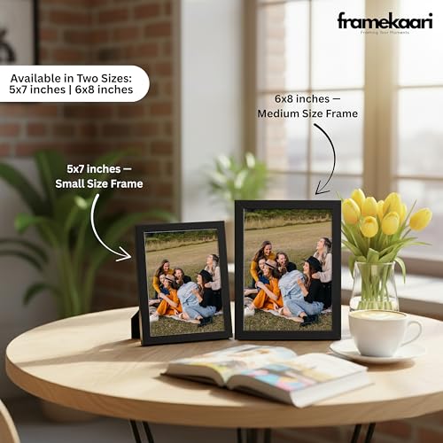 Image of Framekaari Customised Photo Frame | Personalised Gift | Custom Single Photo | Tabletop & Wall Mount | Room & Home Decor |16x21 cm (Design-09)
