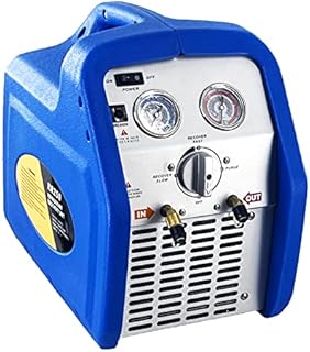 3/4HP Single Cylinder Refrigerant Recovery Machine, 110V-120V 60Hz Portable Oil-less Freon Recycling Unit for Both Liquid and Vapor Refrigerant, for Automotive A/C System, Household HVAC System