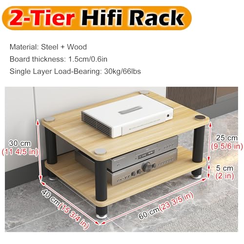Supporto per dischi in vinile HiFi – Rack audio a 4 livelli, armadietto ad angolo per soggiorno, ufficio, casa da tè, archiviazione stereo con piedini antiscivolo, moderno organizer AV