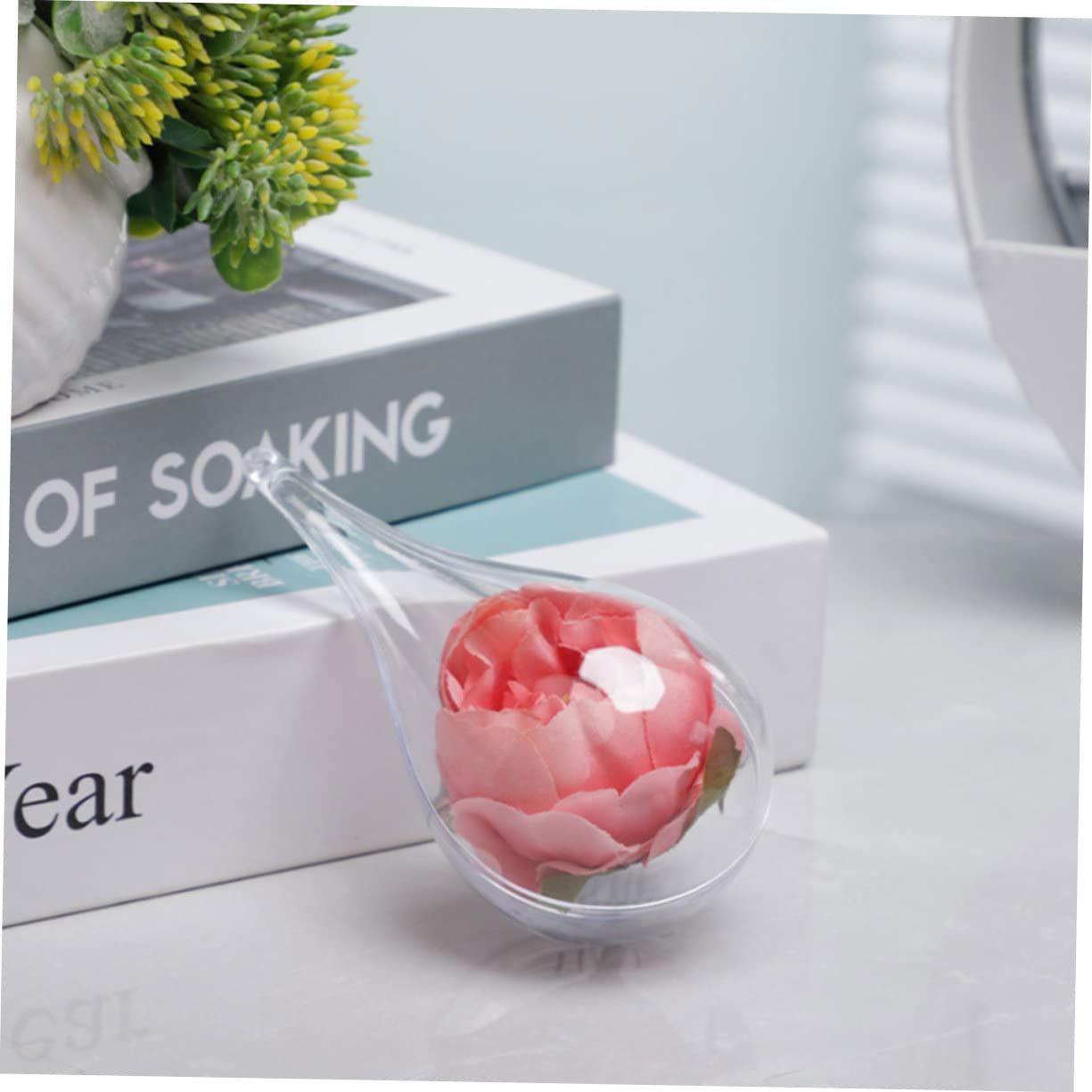 Zerodeko 24 Piezas Bola de caída Hueca Colgante de árbol de Navidad Adornos de plastico Transparente Bolas navideñas Christmas Decorations Ornamento Decoraciones de Boda Decoración de Boda