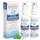 SALIVEA Extra Gentle Dry Mouth Spray - Soothing Mint Mouth Spray with Natural Salivary Enzymes - Moisturizing Mouth Spray to Aid Dry Mouth Care - Supports Saliva's Natural Defenses, 250 Pumps (2 Pack)