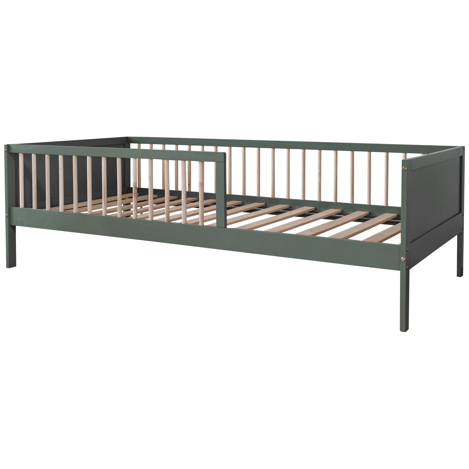 Happy Garden Letto per Bambini Adam, Dimensioni 190x90cm, con Rete a doghe - Struttura in Legno Verde, Facile da Montare - Ideale per Creare Una cameretta per Bambini Colorata e Accogliente.
