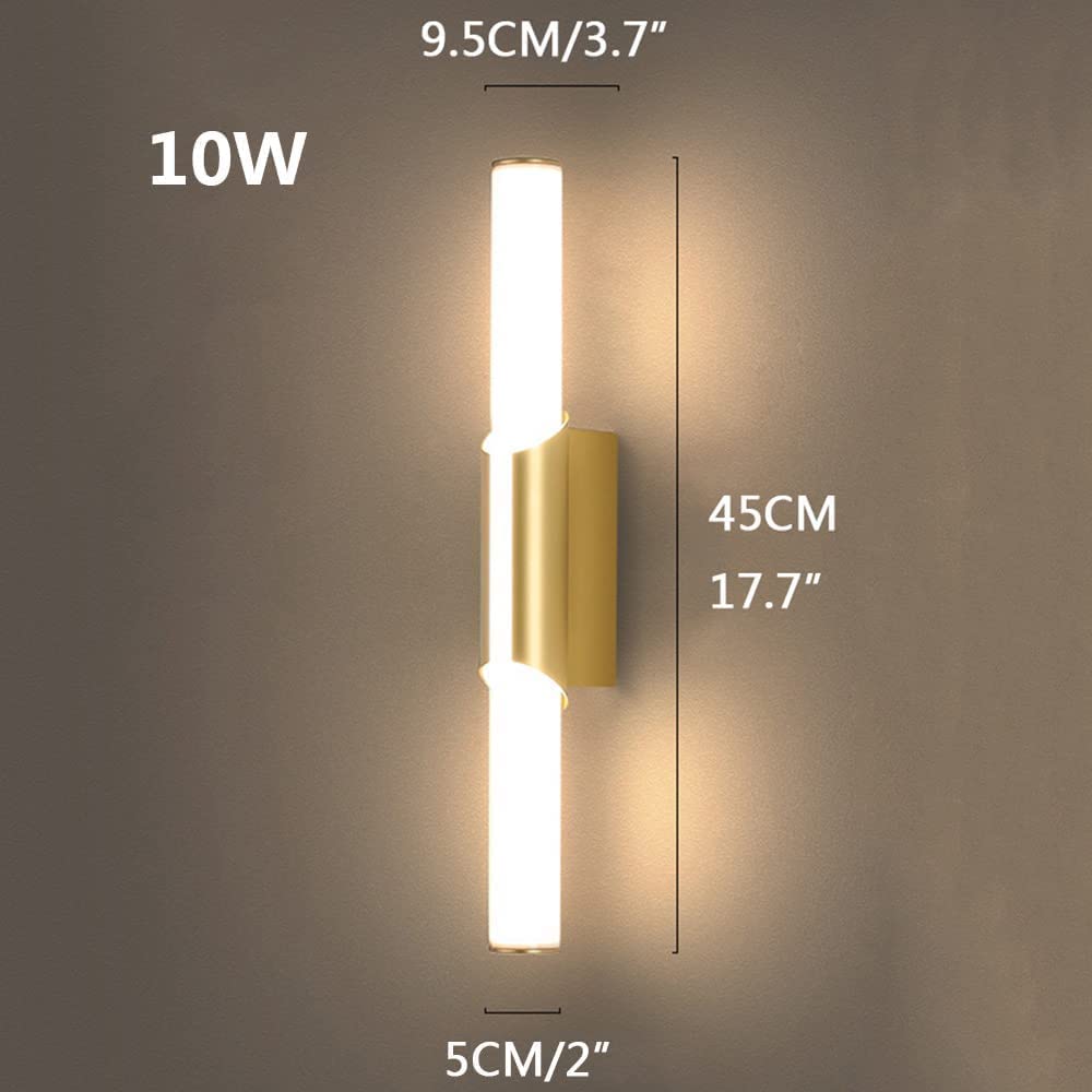 Nowoczesne kinkiety ścienne Oświetlenie 10 W Cylindryczny kinkiet LED w górę i w dół Lampa naścienna do salonu, sypialni, przedpokoju, schodów i balkonu, 6000 k Times