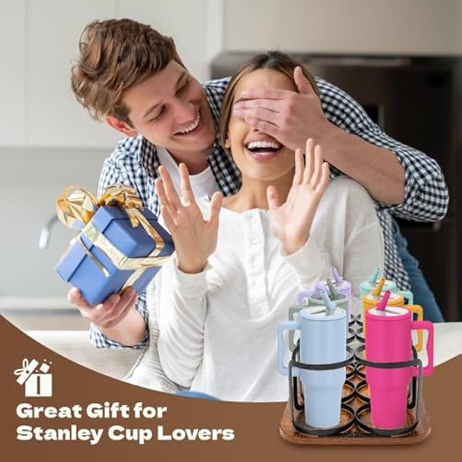 Water Bottle Organizer for Stanley 20/30/40 oz, Push-Pull Stanley Cup Organizer Holder for Kitchen Cabinet, Tumbler Holder Organizer, Stanley Cup Accessories, Easy to Install, Ideal Gift for Christmas