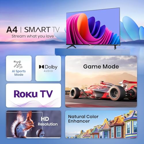 undefined Hisense 32-Inch Class A4 Series HD 720p Smart Roku TV with Alexa Compatibility (32A4HNR) - Dolby Audio, Slim Bezel Design, Google Assistant の商品画像 2