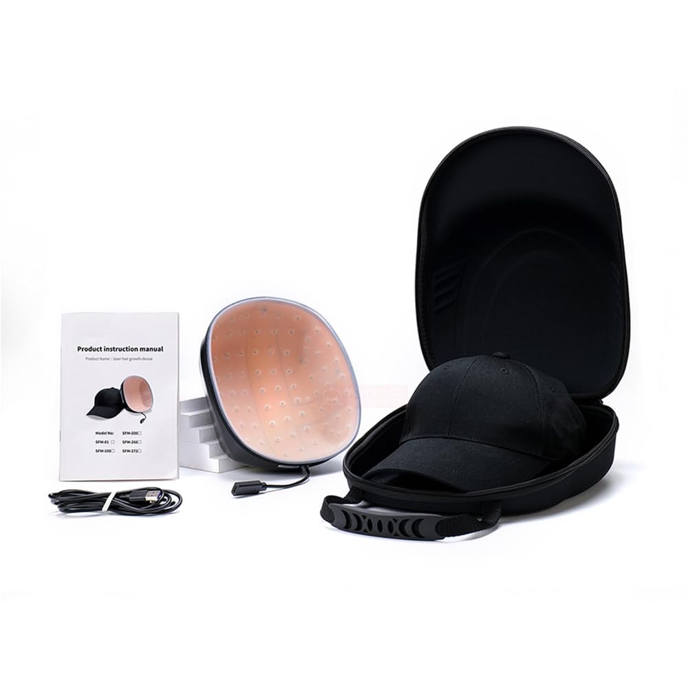 108LEDs Red Light Cap z 650nm Red Light Wavelength Infrared Light, LED Cap, Scalp Care,Black,One Size