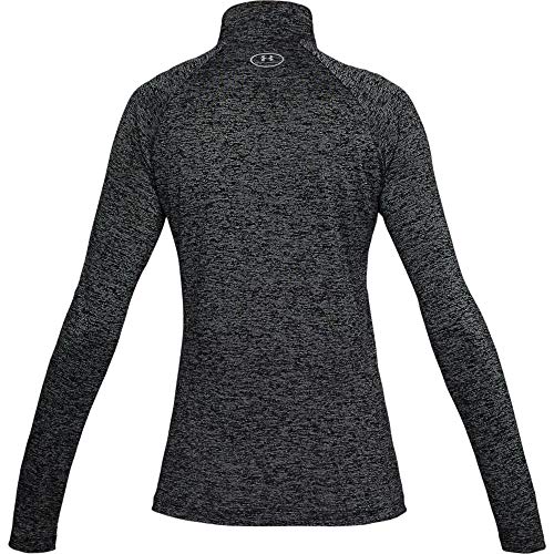 Under Armour Women's Tech Twist ½ Zip Long Sleeve Pullover , Black (001)/Metallic Silver , Small