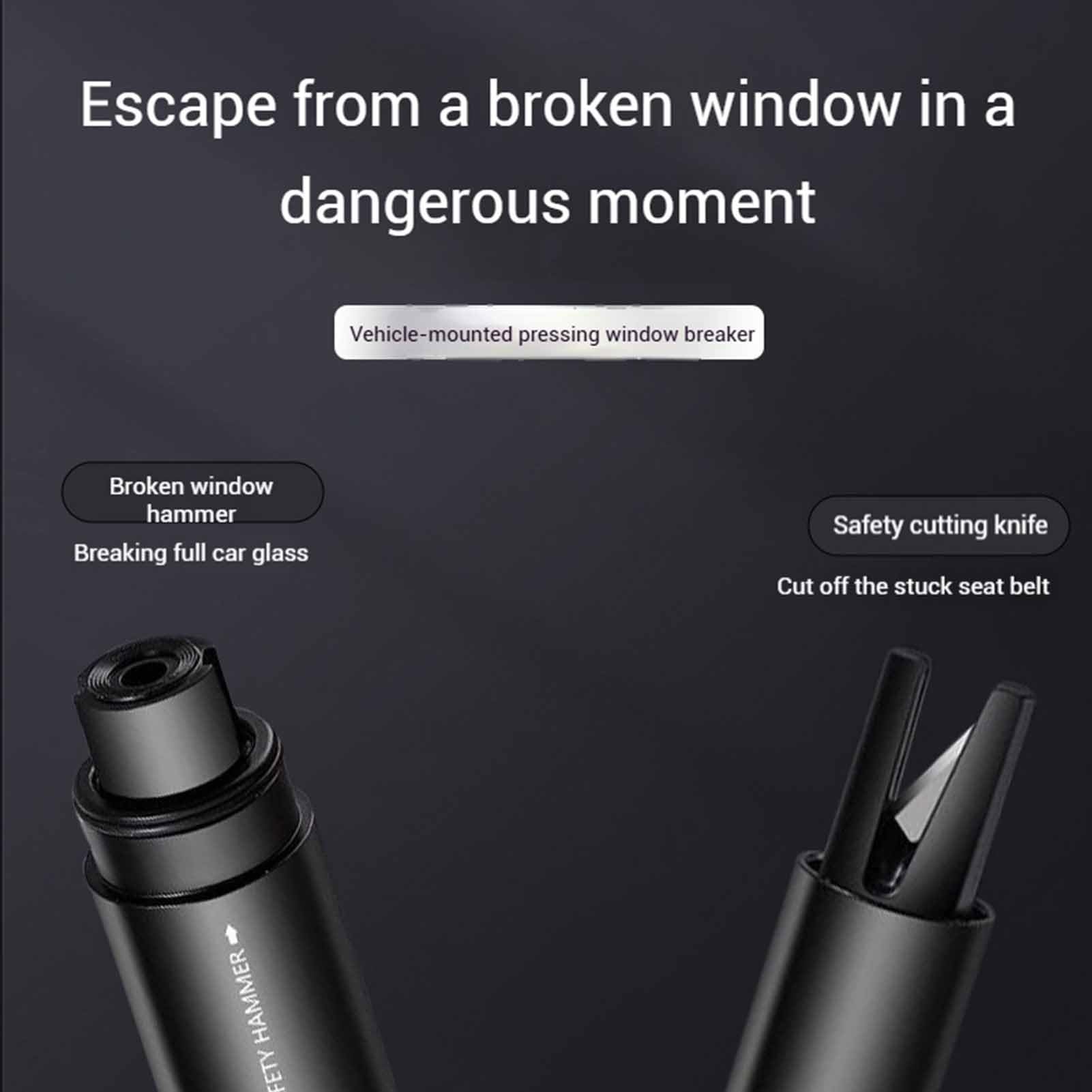 Marteau De Secours Safe Hero – Brise Vitre Et Coupe-Ceinture, 2 Pièces, Rouge, Pour Urgence Voiture - 8
