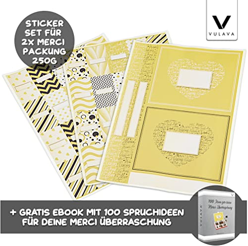 Sticker set for 2x Merci chocolate 250 g + online manual with 100 ideas for your surprise - Image 2