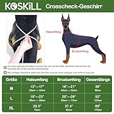 KOSKILL LED Hundegeschirr Wiederaufladbares Beleuchtetes Hundegeschirr Leuchtet Im Dunkeln LED Hundeweste Reflektierend Hundelichter für Nachtspaziergänge Grün L