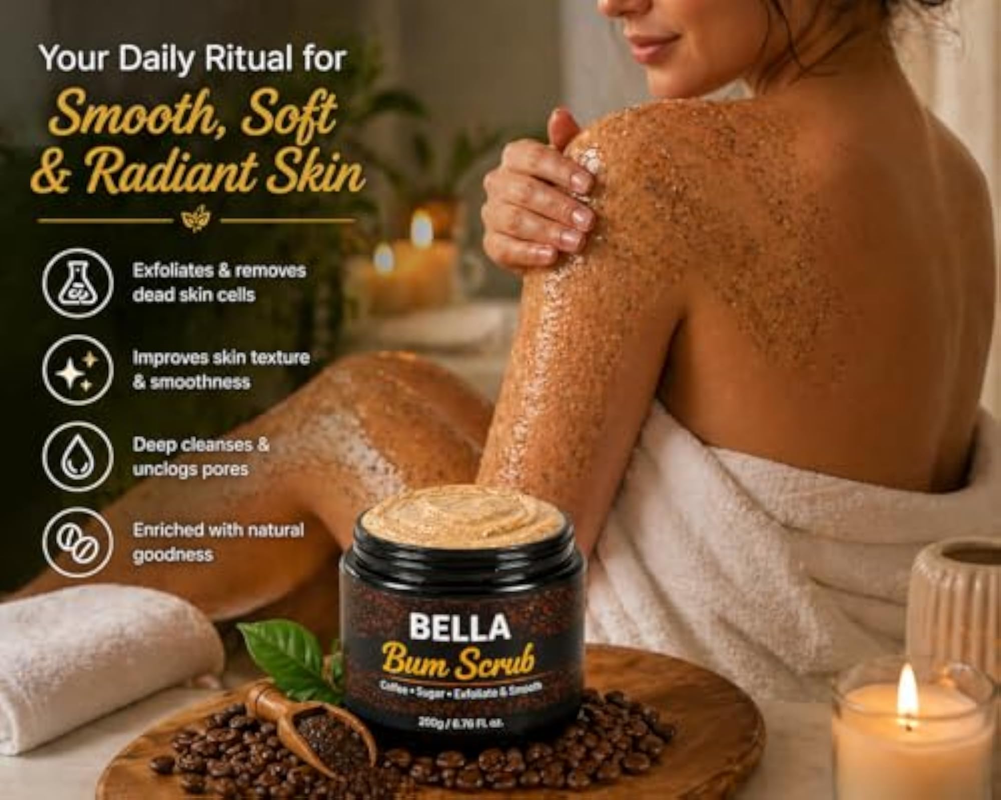 Bum Tan Removal Cream for Men & Women, Brightening Scrub