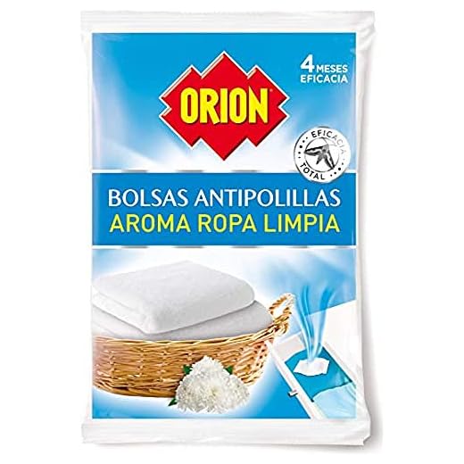 Orion - Bolsas Antipolillas Sin Naftalina con Aroma a Ropa Limpia - Bolsa de 20 Unidades