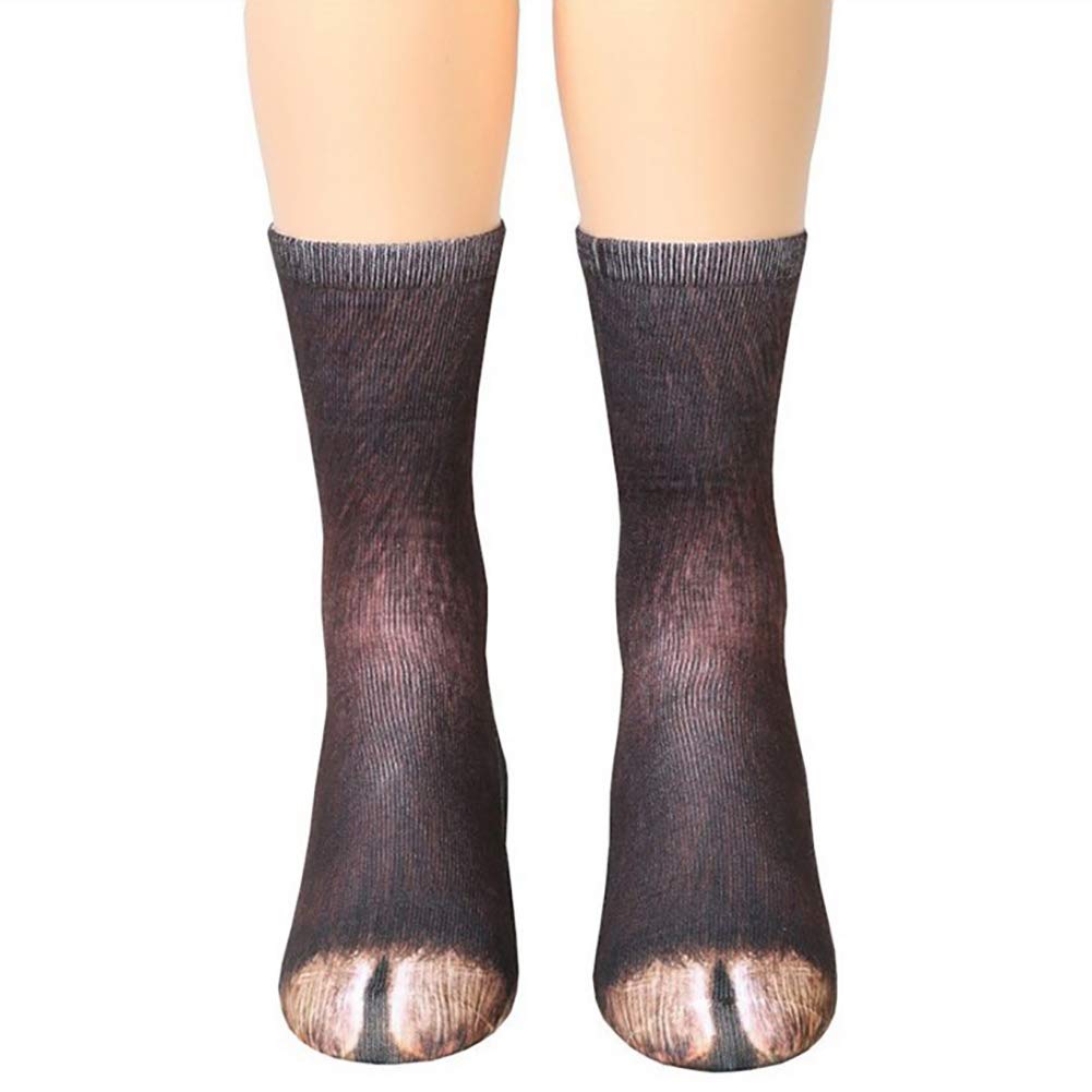 Gemini_mall Funny Socks, Novelty Socks Gifts Women Men Kids Adult Unisex Animal Paw Print Funny Crew Socks Casual Non Slip Socks Xmas Gifts Stocking Fillers Donkey Adult