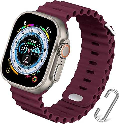Image of IBS Ultra Seris 8 Smart Watch Men Two Watch NFC Door Unlock Smartwatch Bluetooth Call Wireless Charge Fitness Bracelet (Ultra Wine RED Rubber Strap (WRRS))