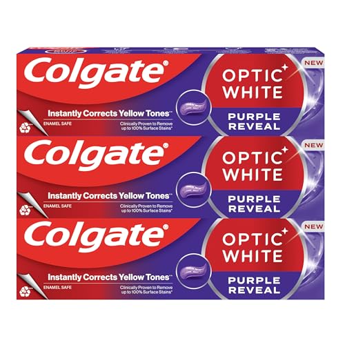 Colgate Toothpaste Optic White Purple Reveal Whitening Toothpaste 3x75 ml 3 Pack