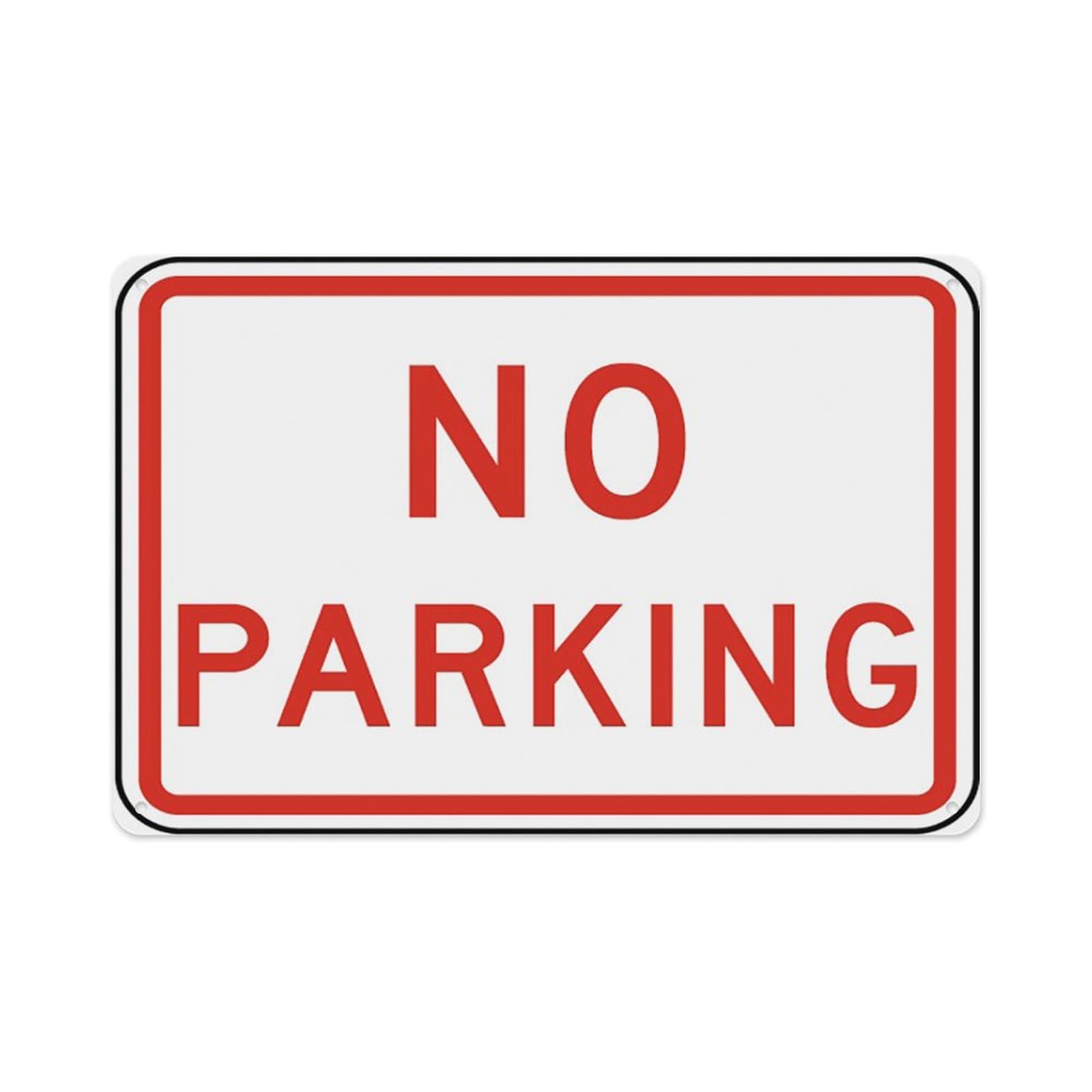 peiyeety No Parking Sign Aluminum Tin Warning Signs For Home Outdoor Garden 12X16 Inches