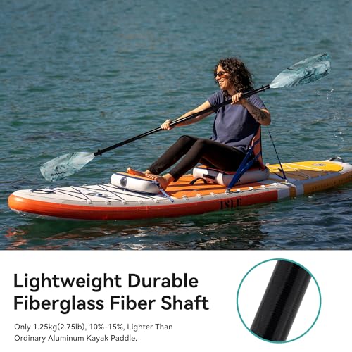 Kayak Paddles - Fiberglass Shaft & PP Blade, Lightweight, Adjustable Kayaying Boating Canoeing Oars with Paddle Leash, 3 Piece, 230-250cm/90-98inch (Mixing Color-1) - Thumbnail 3