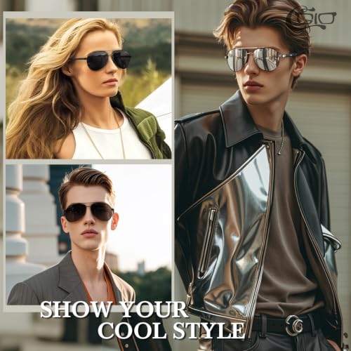 Image of CGID Polarized Sunglasses Men Womens Pilot Style Mirrored Shades UV400 GA61