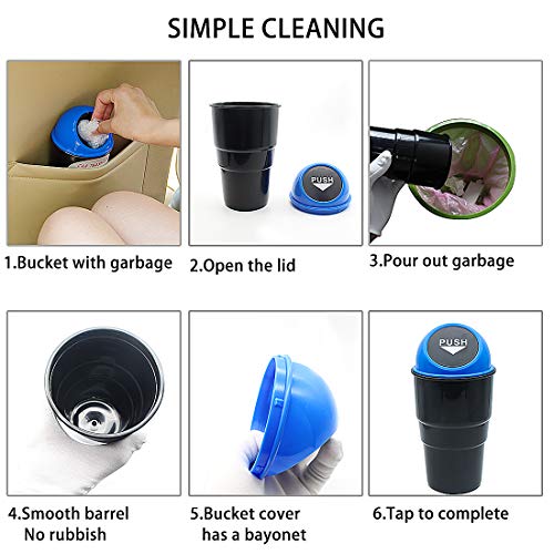 Image of Cup Holder Trash Can, Leakproof Car Trash Can with Lid, Trash Bin for Car Accessories, Mini Garbage Bin Organizer for Automotive Office Home Kitchen, Applicable to Women and Men